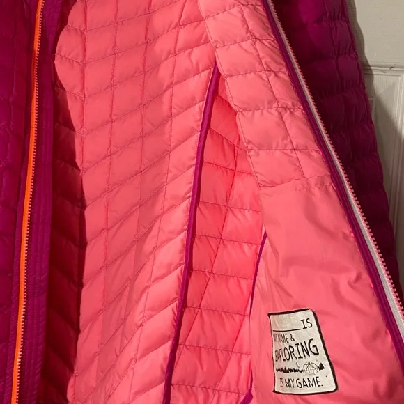 The North Face Thermoball Full Zip Polyester Jacket - Pink Quilt Girl's XL (18)